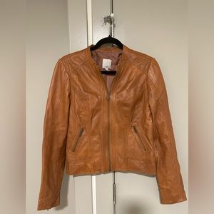Halogen brown faux leather jacket size medium